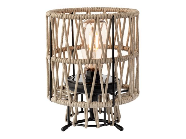 Lumineo Sand lámpara solar de mimbre de mesa