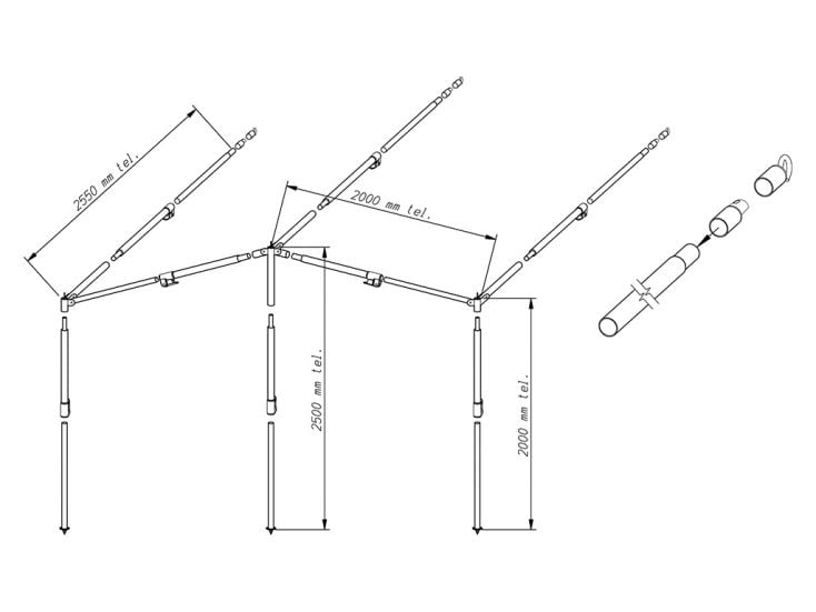 Piper marco para toldo PowerGrip de aluminio 28 mm tamaño 2 - 7