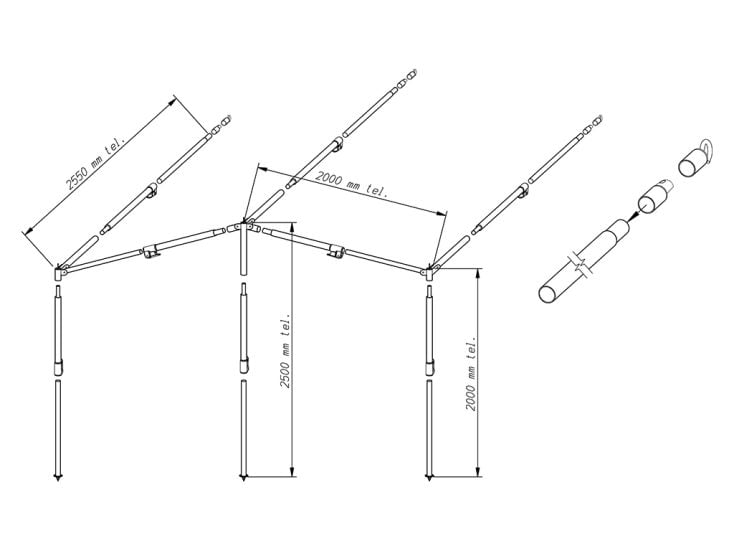 Piper marco para toldo PowerGrip de aluminio 28 mm tamaño 2 - 7