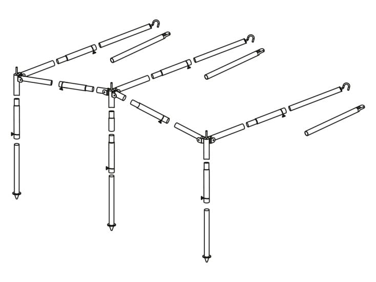 Obelink marco para toldo de acero 25 mm tamaño 2 - 7