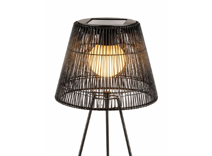 Lumineo Black lámpara solar de pie de mimbre