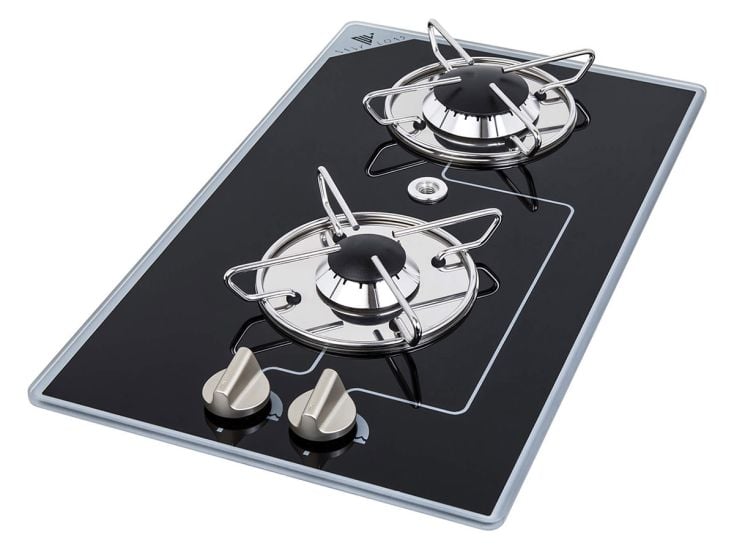 Navy Load cocina a gas vidrio 50 x 30 con 2 quemadores
