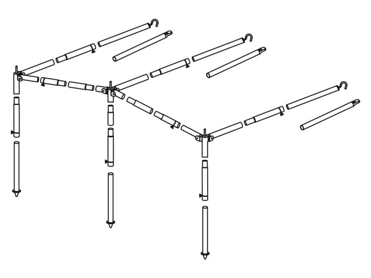Obelink marco para toldo de acero 25 mm tamaño 8 - 10