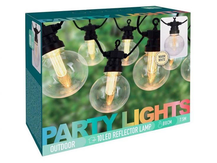 Party Lights lámpara reflectora guirnalda de fiesta de 10 luces LED