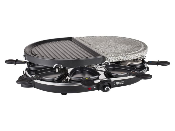 Princess Raclette 8 Oval juego gourmet y piedra grill