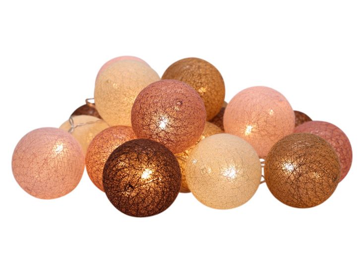 Pro Garden guirnaldas de luces de bolas rosa de algodón