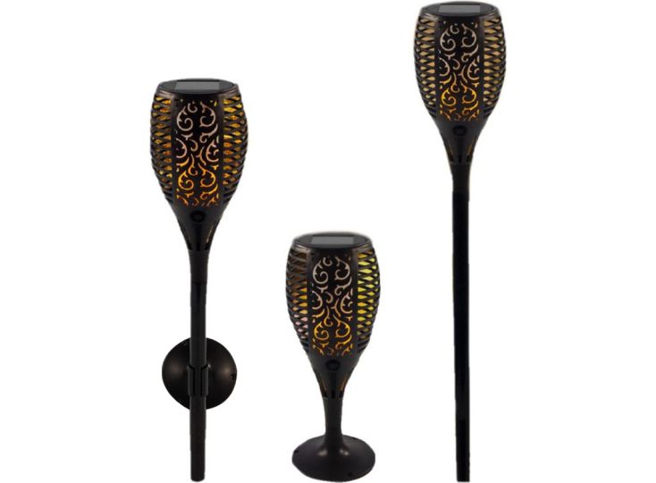 Solar LED antorcha jardín lámpara solar 3 opciones