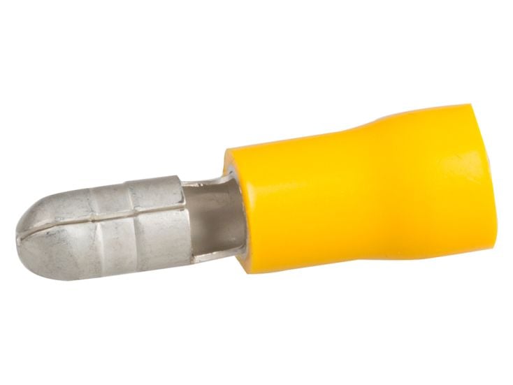 Enchufe redondo 5 mm con aislamiento amarillo
