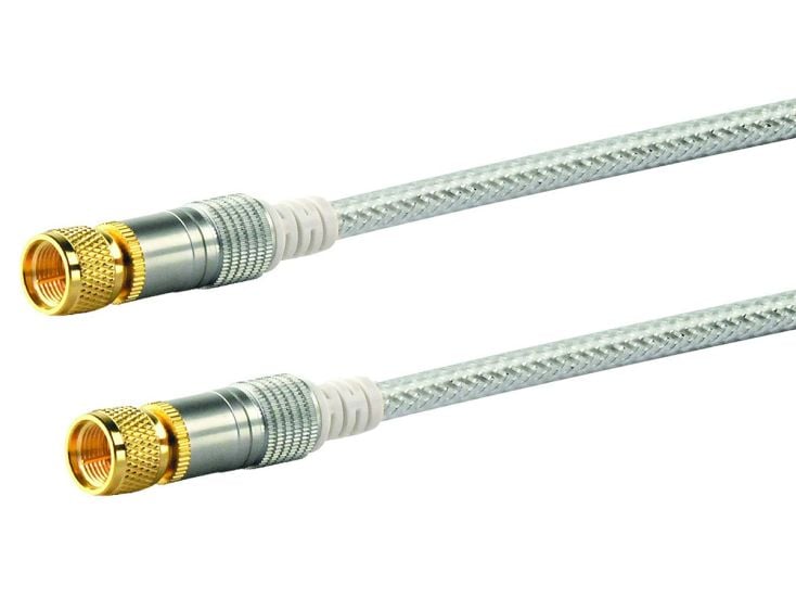 Schwaiger conector F White cable de satélite - 1,5 metros