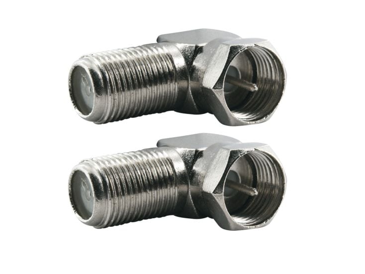 Schwaiger 2 conectores F en ángulo