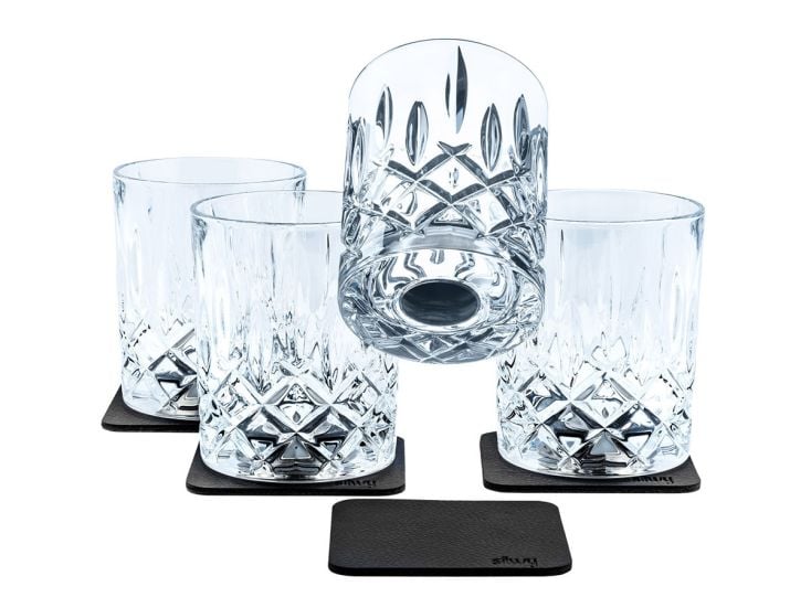 Silwy set de 4 vasos de wisky magnéticos de cristal