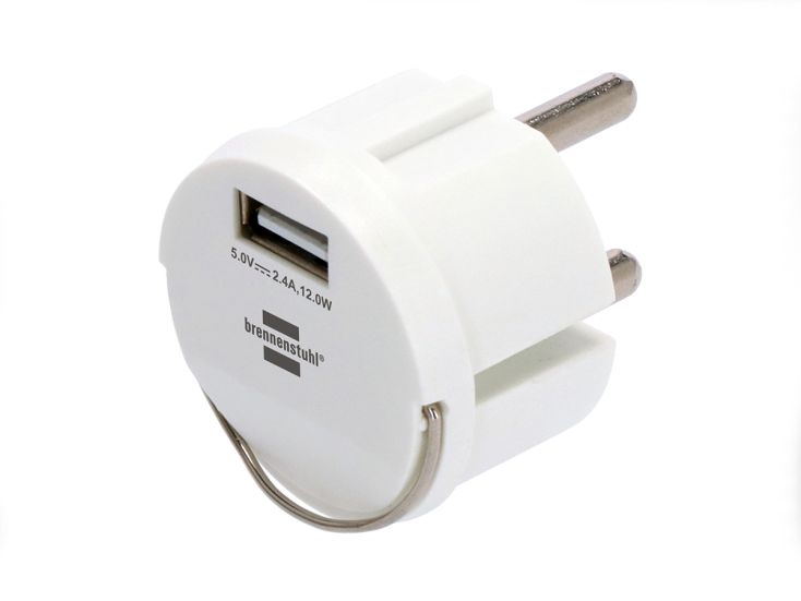 USB enchufe adaptador 2,4 A- Blanco