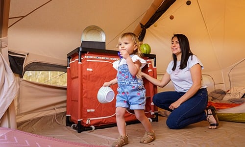 tienda de campaña hinchable Obelink Sahara Easy Air parte interior